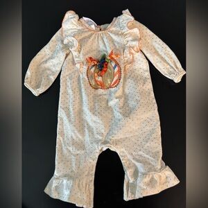 Bonnie Baby Cream and Orange Pumpkin One Piece